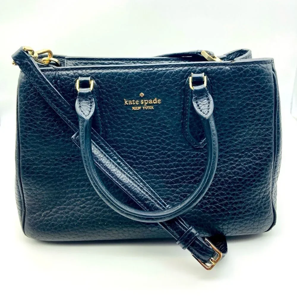 Kate Spade New York Leighton Pebble Leather Satchel Handbag Shoulder Bag